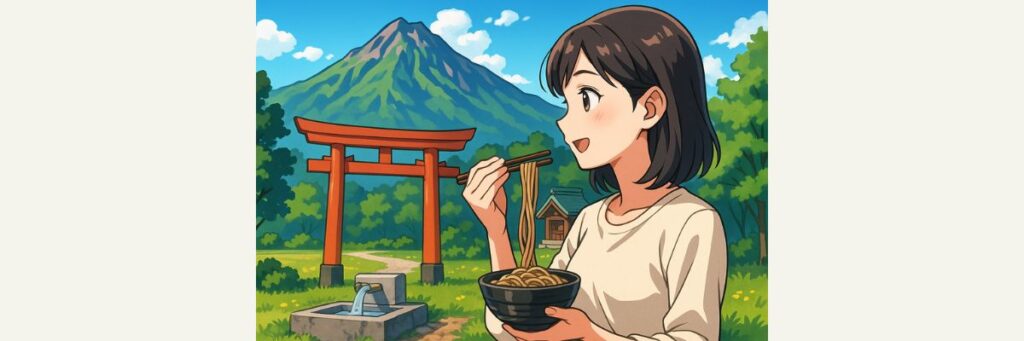 斜里岳湧き水と絶品そばスポット
