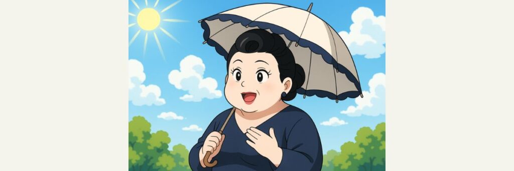 アルミ蒸着断熱シートの日傘解説