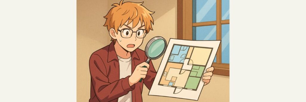 ④トイレ付き賃貸なのに間取り図に描かれていない！？