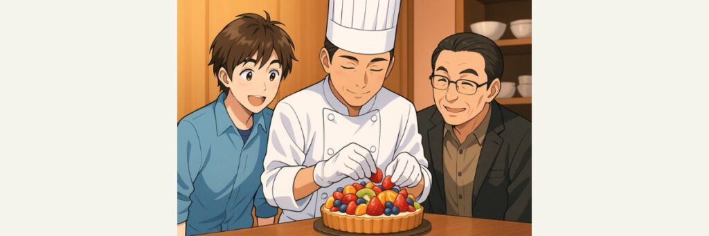 鎧塚俊彦さん直伝スイーツ①：桃とぶどう編