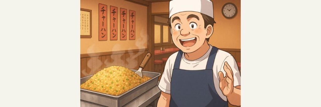 スコップ焼きめしの正体(地焼きの工程と迫力)