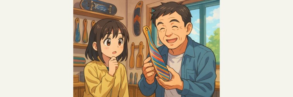 紹介された「スケボーから作るおしゃれな靴ベラ」の要点