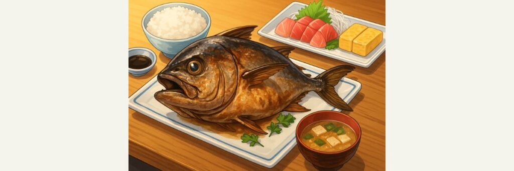 名物「マグロ頭 丸ごと」塩焼き定食の実態