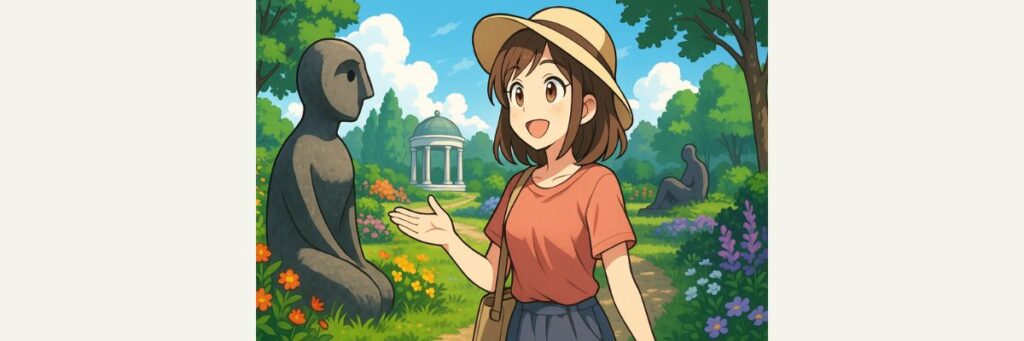 彫刻が点在する“庭とアート”の楽しみ方