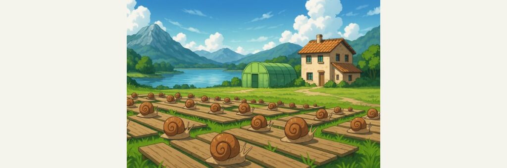 フランス・エスカルゴ養殖“ポツン”の全体像(場所・人物・規模)