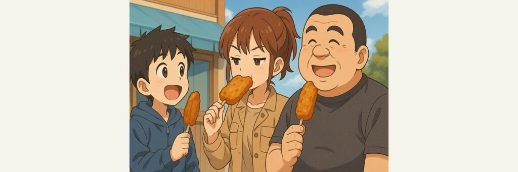 番組の軸② 磯あげ(練り物)|揚げたてを片手に食べる