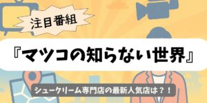 【マツコの知らない世界】シュークリーム専門店の最新人気店は？