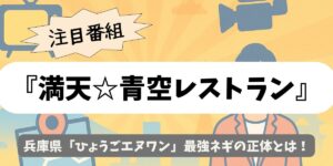 【満天☆青空レストラン】兵庫県「ひょうごエヌワン」最強ネギの正体とは