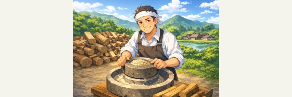 名物の特徴｜薪火×石臼挽き×十割そば