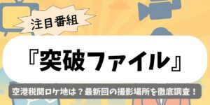 【突破ファイル】空港税関ロケ地は？最新回の撮影場所を徹底調査