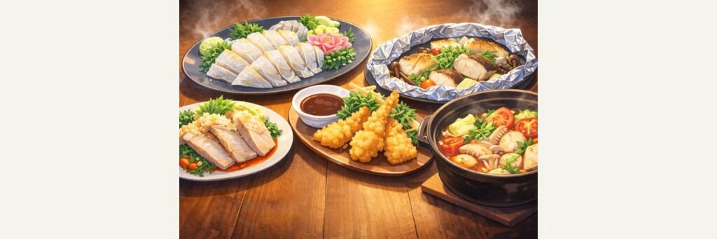 寒ビラメフルコースの料理内容