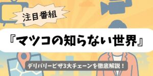 【マツコの知らない世界】デリバリーピザ3大チェーンを徹底解説